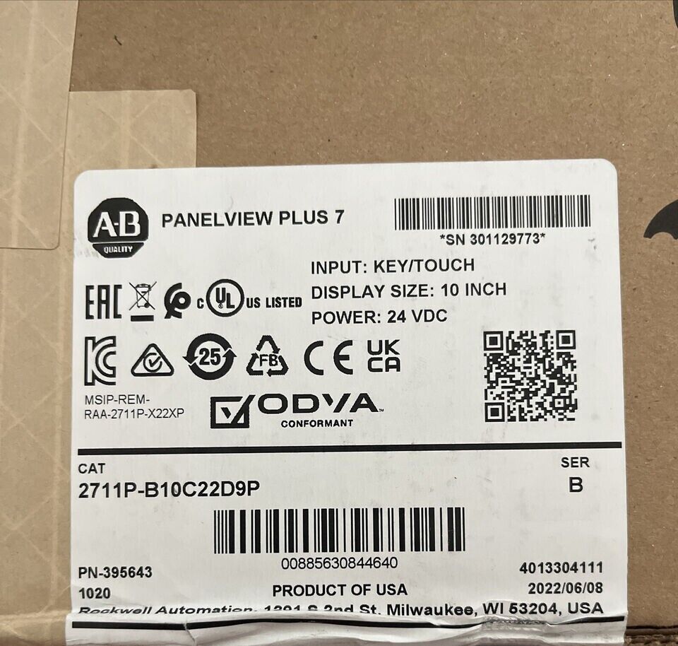 PanelView Plus 7 Terminal Monitor 2711P-B10C22D9P - AB