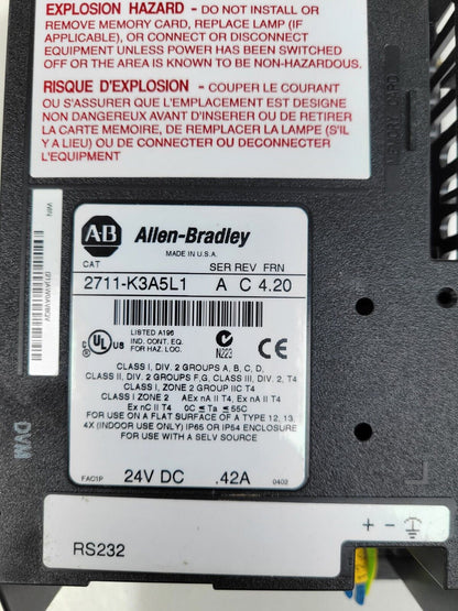Allen-Bradley PanelView 300 2711-K3A5L1 SER A REV C FRN 4.20 1PC - ALLEN-BRADLEY