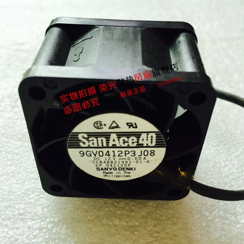 Sanyo 9GV0412P3J08 12V 0.60A 4CM 4028 4-wire cooling fan