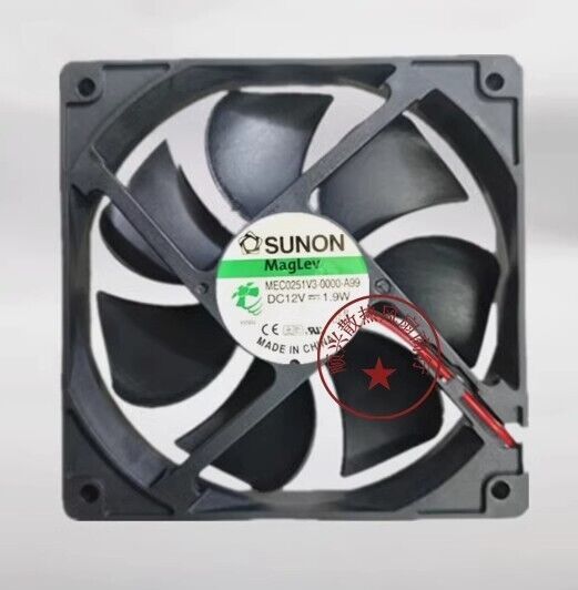 SUNON MEC0251V3-0000-A99 DC12V 1.9W 12CM 2-Wire Silent Cooling Fan