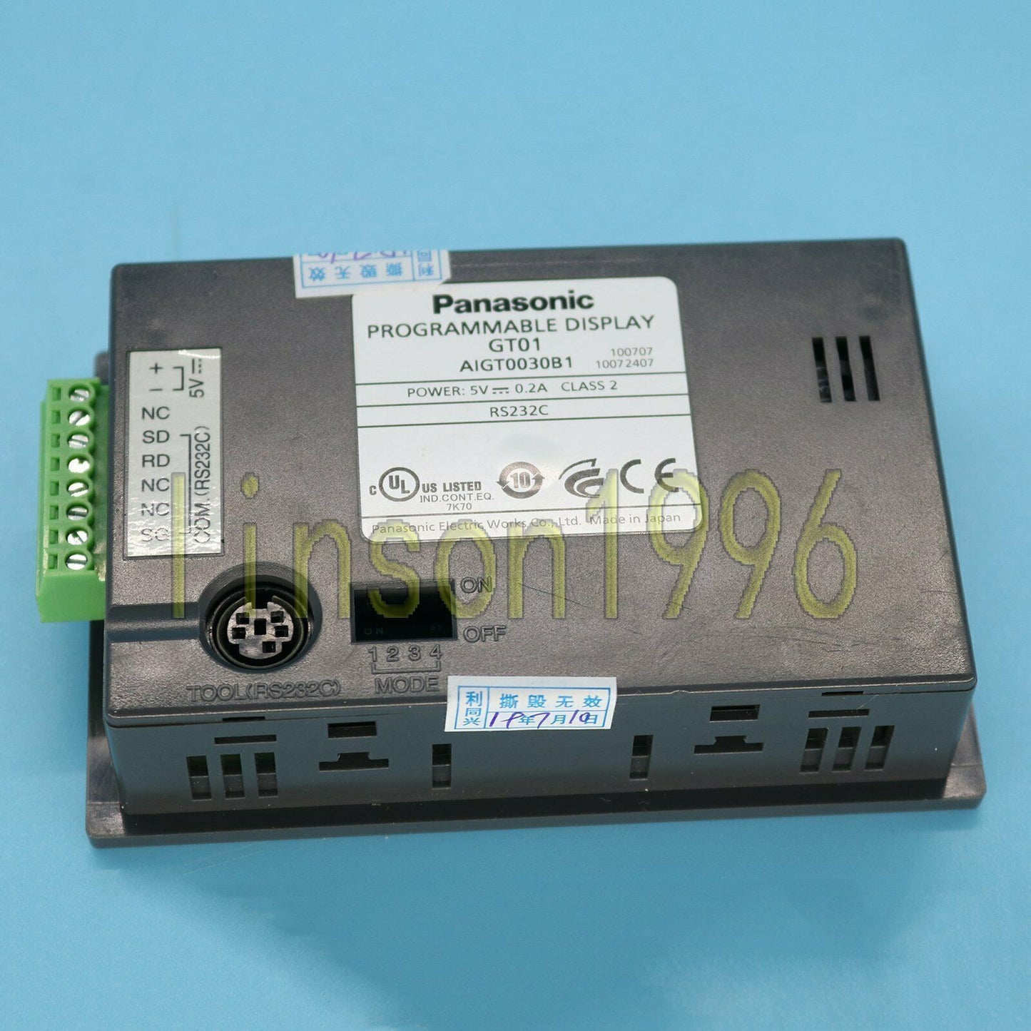 1PC Panasonic GT01 AIGT0030B1 RS232C 5V Programmable Display - PANASONIC