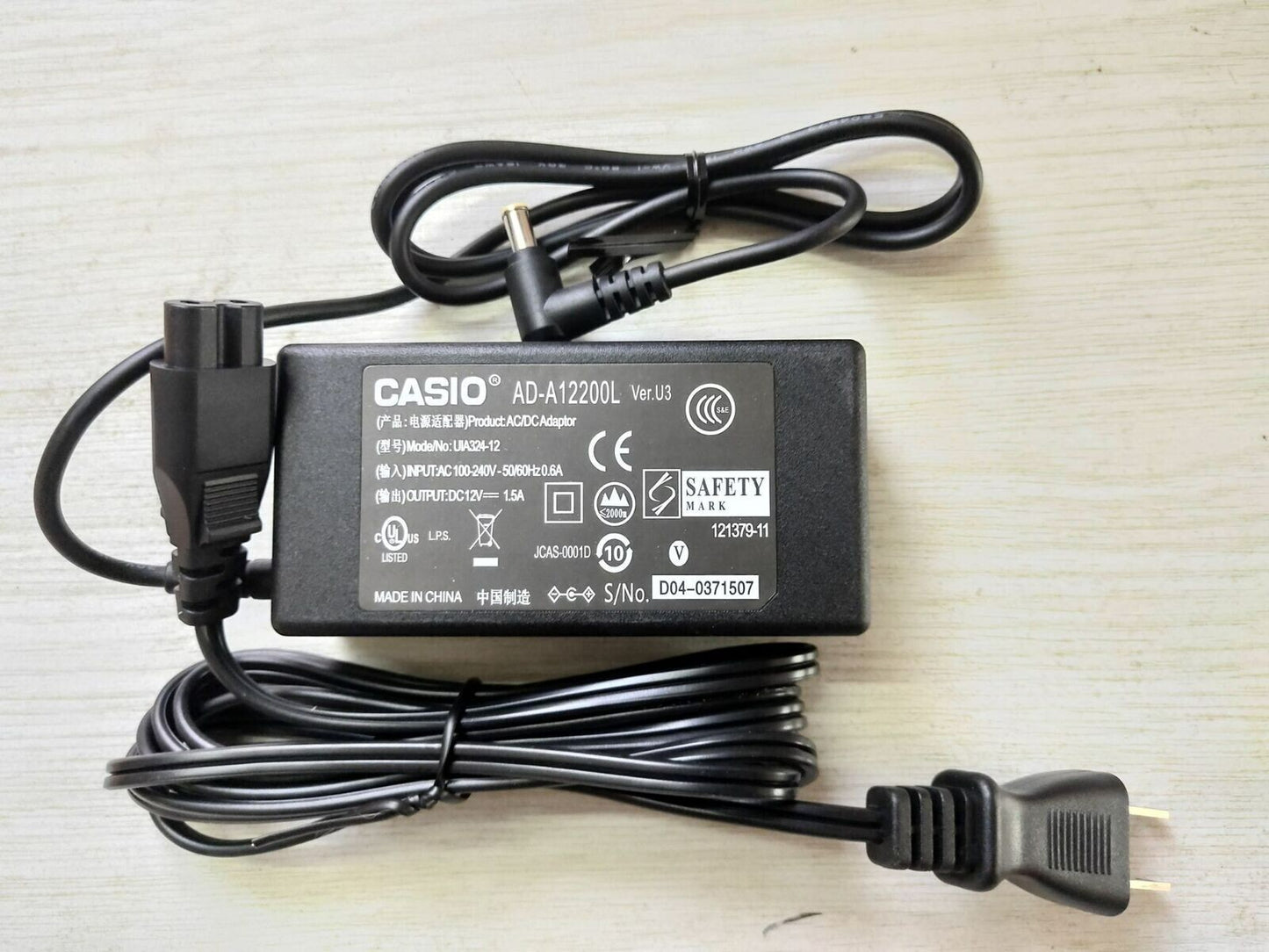 AC Adapter for Casio AD-A12150LW Digital Piano Keyboard Power Supply Charger