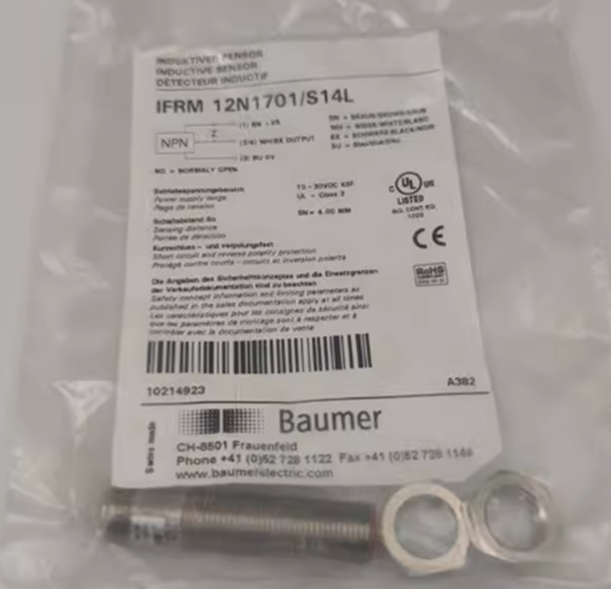 new BAUMER IFRM 12N1701/S14L Proximity Switch - BAUMER
