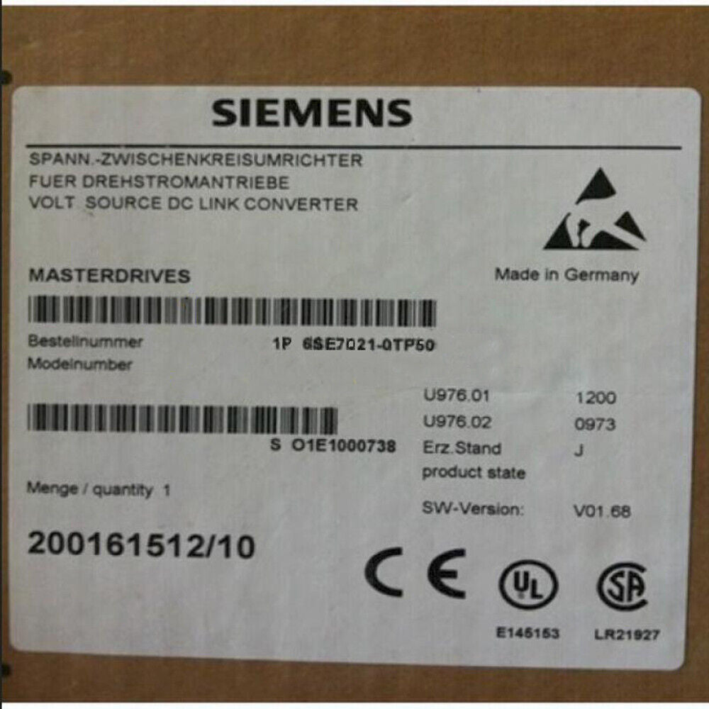 new 6SE7021-0TP50 SIEMENS SIMOVERT MASTERDRIVES MOTION CONTROL COMPACT PLUS INVERTER