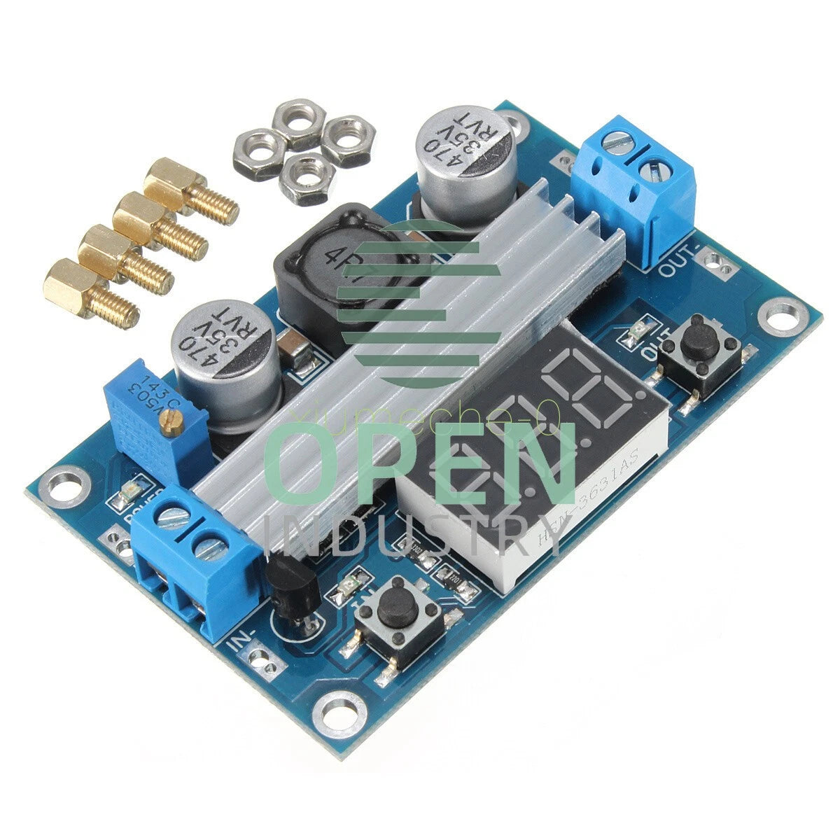 100W 3-35V 12V to 3.5-35V Boost Step-up Module LED Voltmeter +Heat Sink