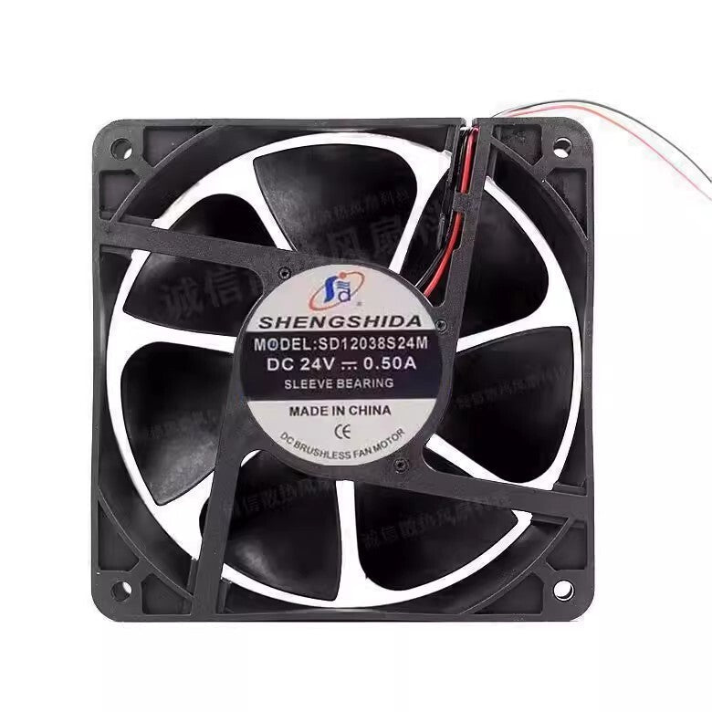 1PCS SD12038B24M DC24V 0.50A 12CM 2-wire silent cooling fan