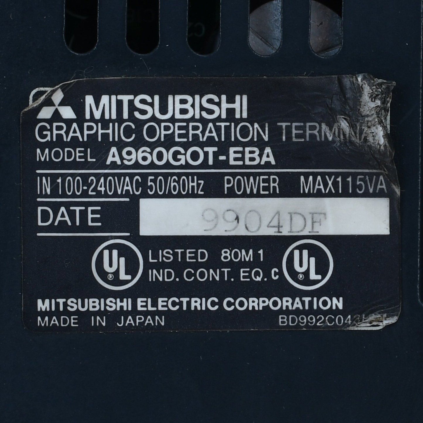 used Mitsubishi ONE Touch Screen A960GOT-EBA Tested Good Condition - MITSUBISHI