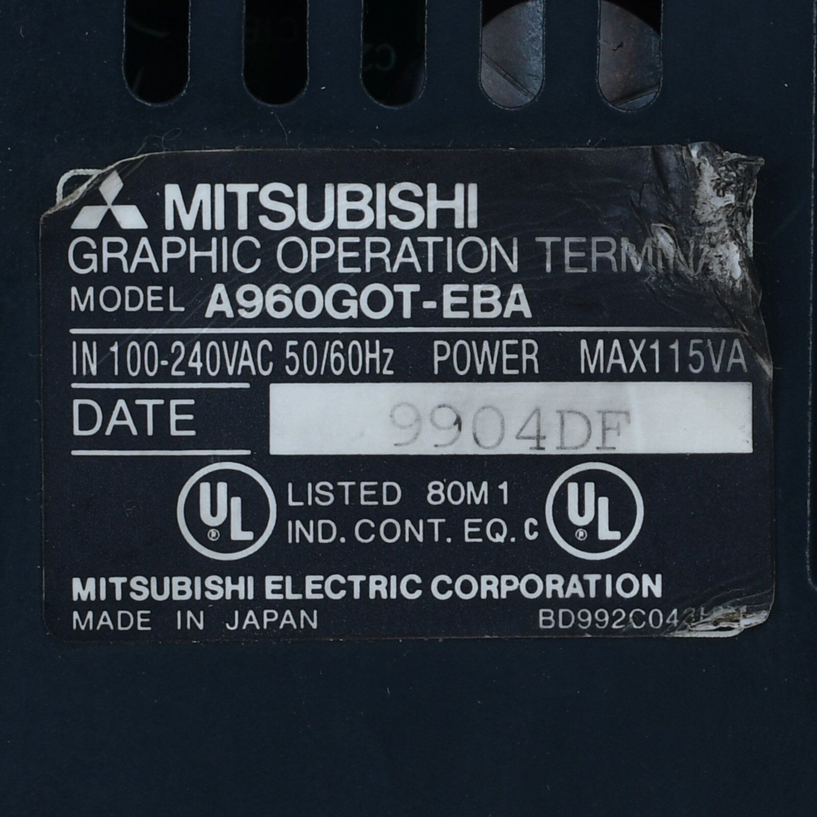 used Mitsubishi ONE Touch Screen A960GOT-EBA Tested Good Condition - MITSUBISHI