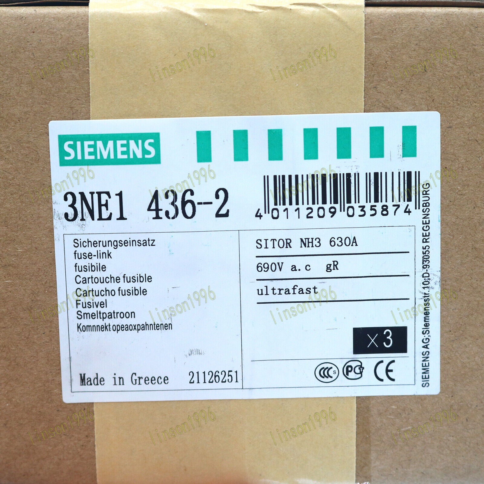 new  3pc/box For Siemens 3NE1436-2 3NE1 436-2 630A 690V Fuse