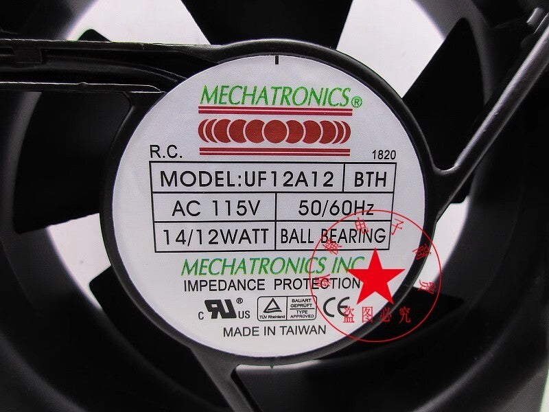 MECHATRONICS UF12A12 BTH AC115V 14/12W 12038 Aluminum Frame Cooling Fan