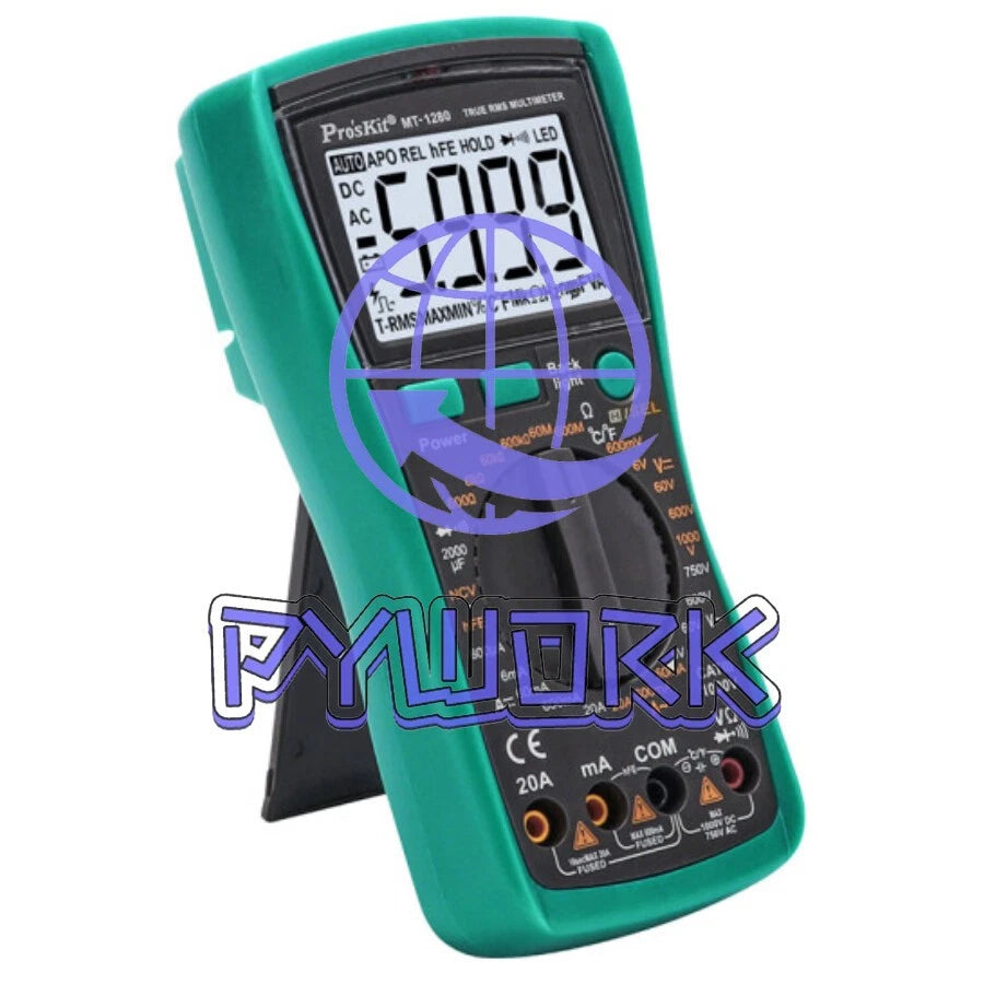 Pro'skit MT-1280 Multimeter Digital Display Capacitance Meter 3 5/6 Anti-burning
