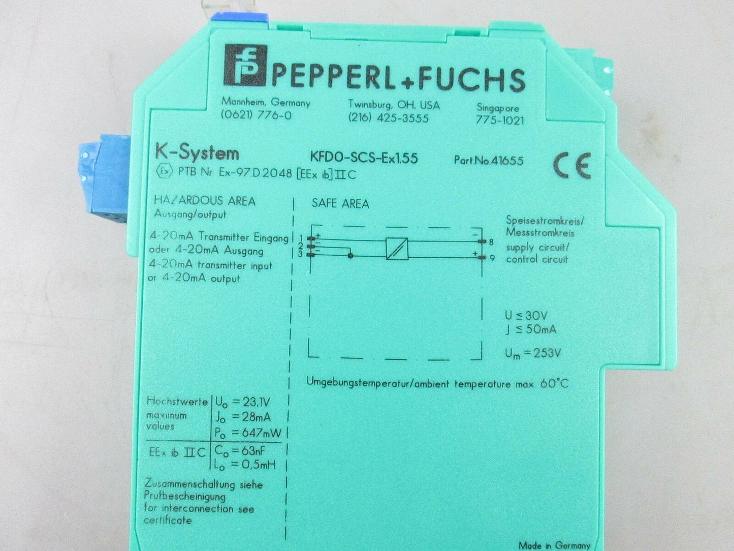 Pepperl+Fuchs Barrier KFD0-SCS-EX1.55 - PEPPERL+FUCHS