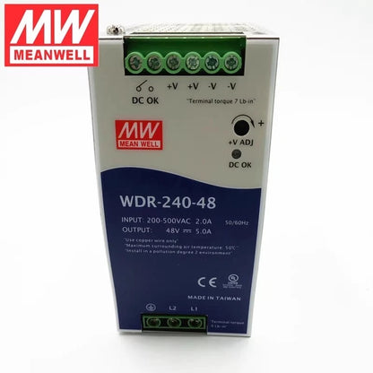 MEAN WELL WDR-240-48 48V 5A 240W Single Gang Output DIN-Rail Power Supply