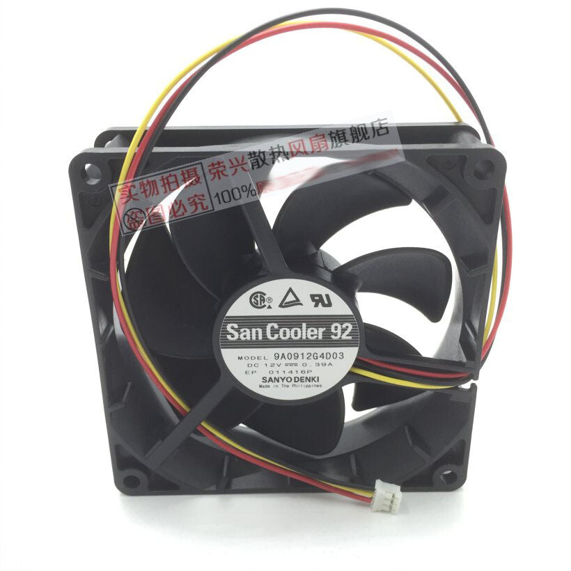 SANYO 9A0912G4D03 9CM 9025 12V 0.39A cooling fan