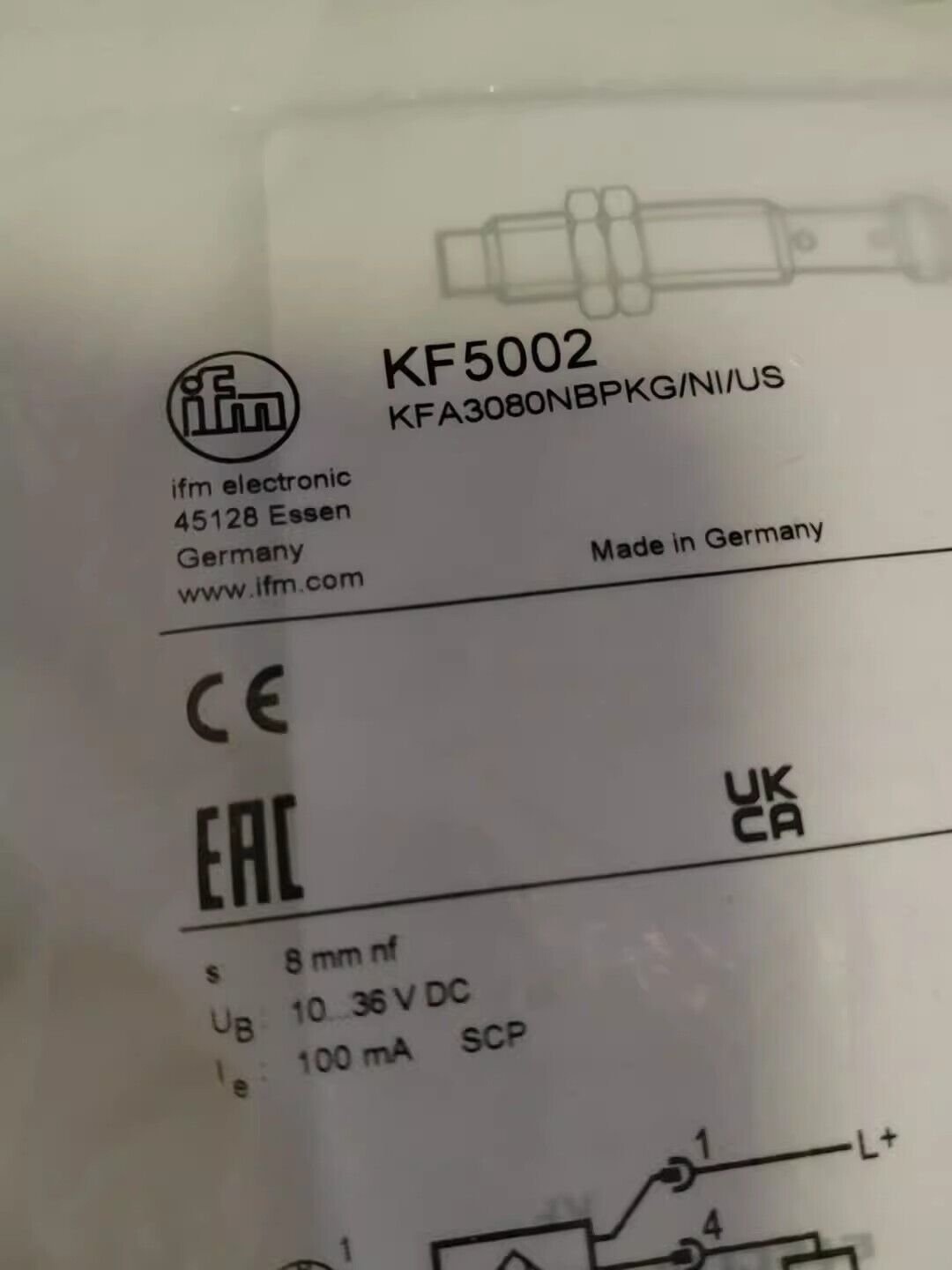 new 1pcs IFM Cylindrical Capacitive Proximity Switch KF5002 - IFM