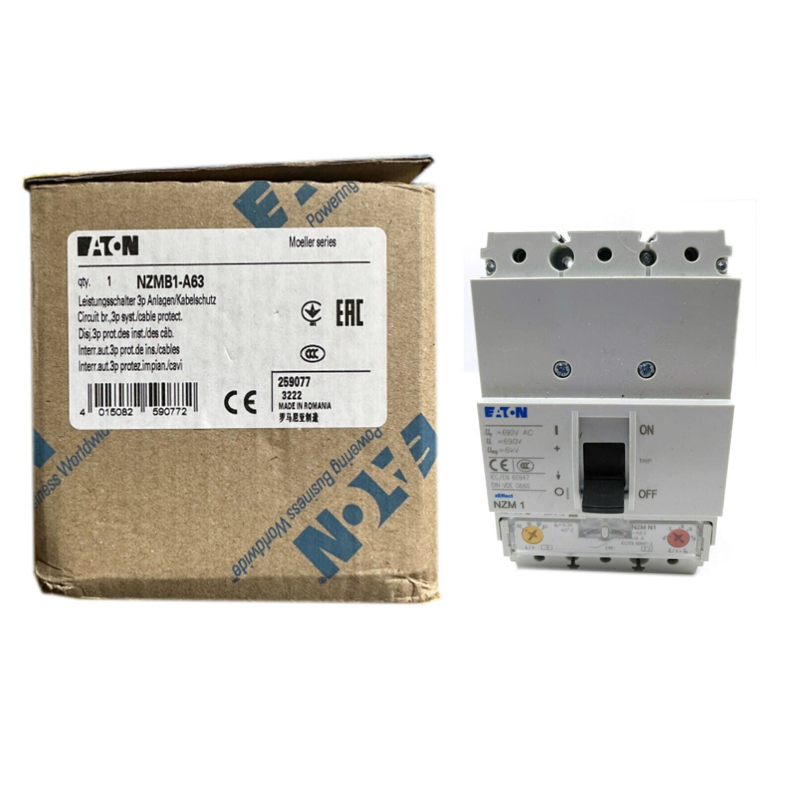 EATON MOELLER Molded Case Circuit Breaker NZMB1-A63 - EATON MOELLER
