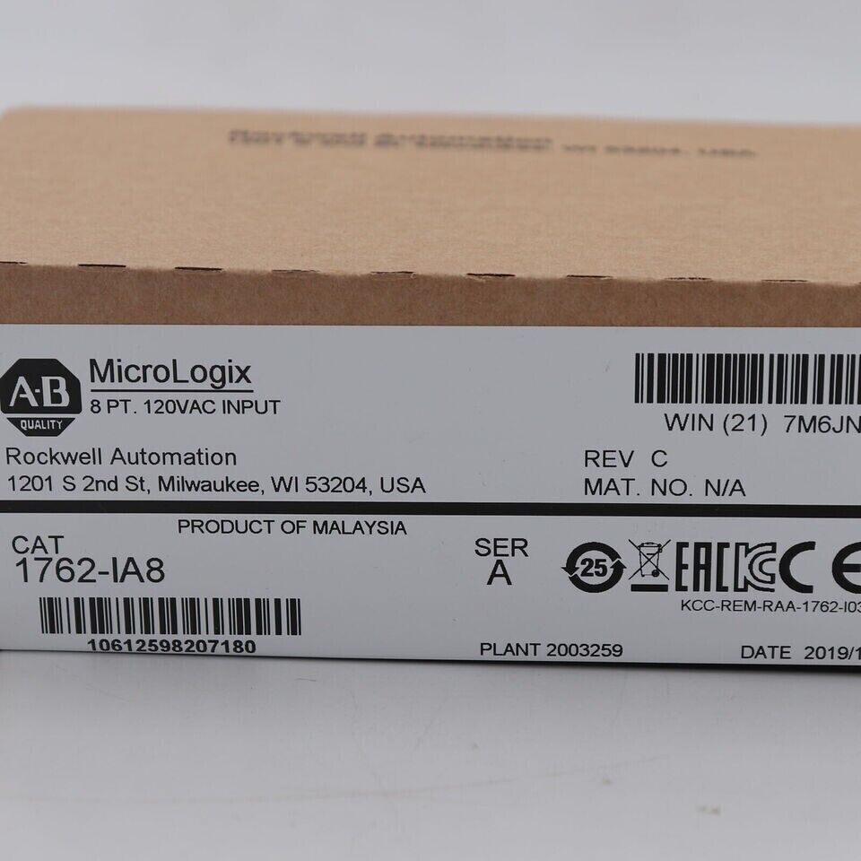 NEW AB 1762-IA8 MicroLogix 8 Point 120 VAC Input Module Sealed | 1762IA8 MicroLogix Sealed Module - AB MICROLOGIX