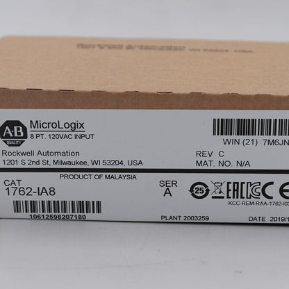 NEW AB 1762-IA8 MicroLogix 8 Point 120 VAC Input Module Sealed | 1762IA8 MicroLogix Sealed Module - AB MICROLOGIX