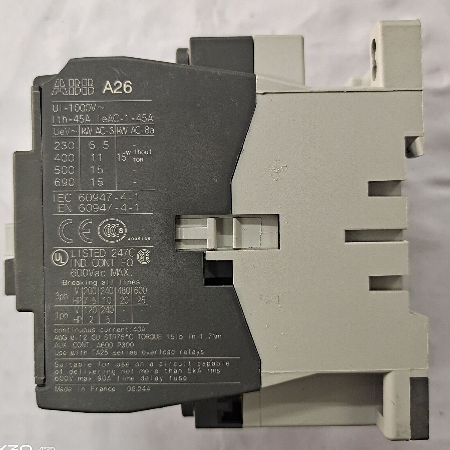 Abb A26-30-01 220V AC Contactors – Quality Assured - ABB