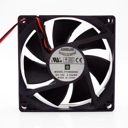 EVERFLOW F128025SH 8025 DC12V 0.19A 2-Wire Silent Cooling Fan