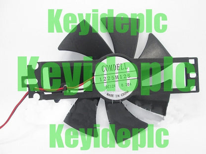 1x 1225H12S Lianchuang ultra-thin heater 7 leaf cooling fan DC12V 0.2A 2 line