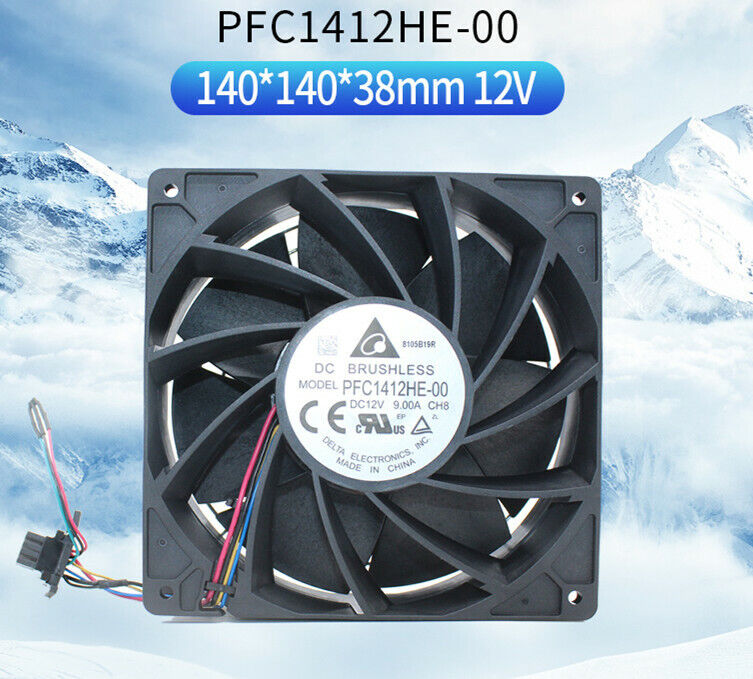 new Delta PFC1412HE-00 14038 12V 9A high speed server violent cooling fan - DELTA