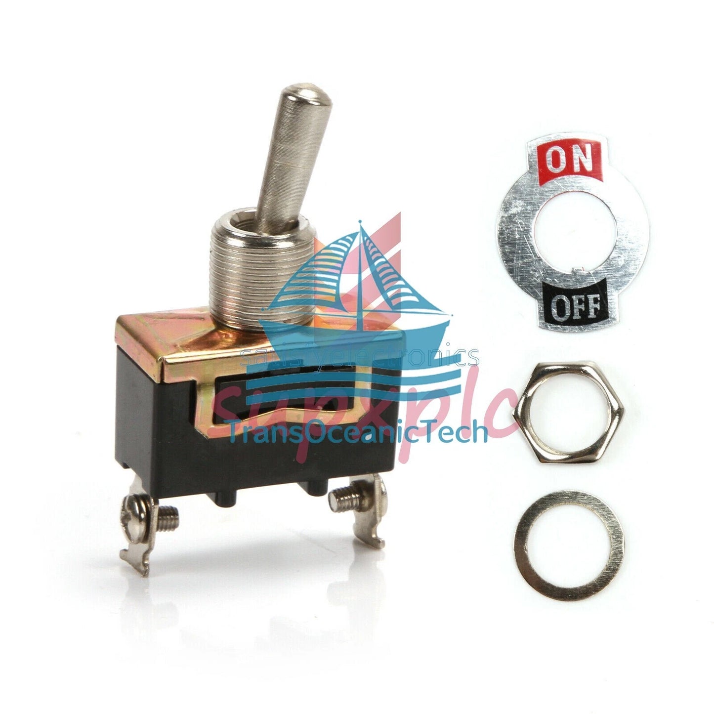 10PCS x E-TEN1021 2-Pin Toggle Flick Switch SPST ON-OFF Car Dash Light Metal