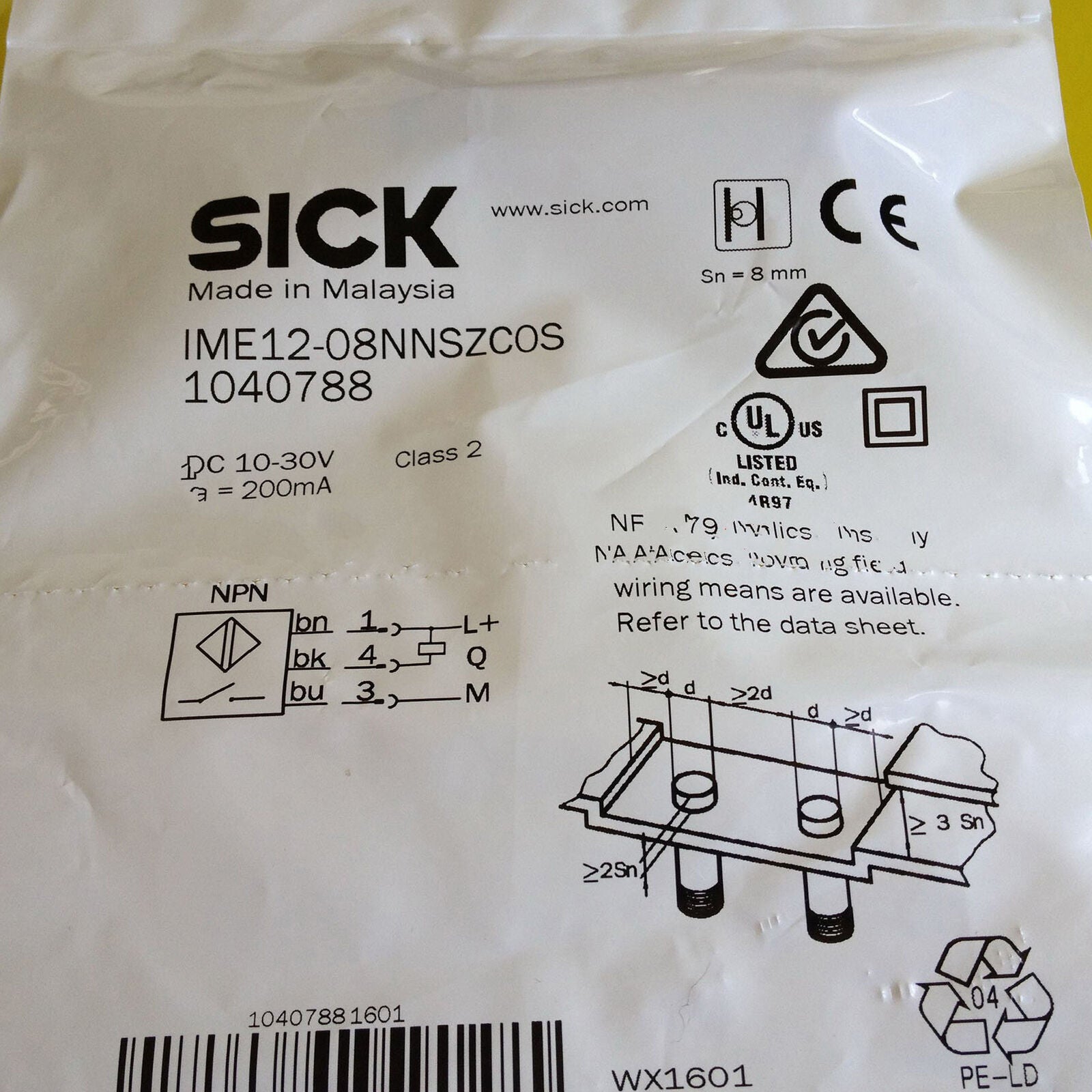ONE SICK IME12-08NNSZC0S Photoelectric Switch - SICK