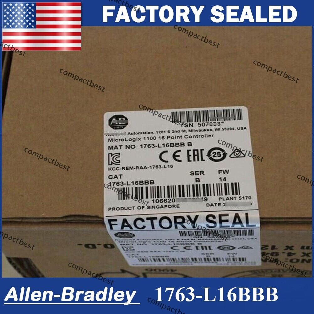 New Allen Bradley 1763-L16BBB MicroLogix 1100 16 Point Controller PLC 1 PC - KOEED