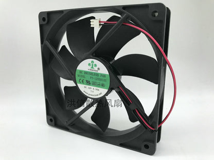 1pcs POWERYEAR PY-1225H12S DC12V 0.35A 12CM 12025 2-wire cooling fan