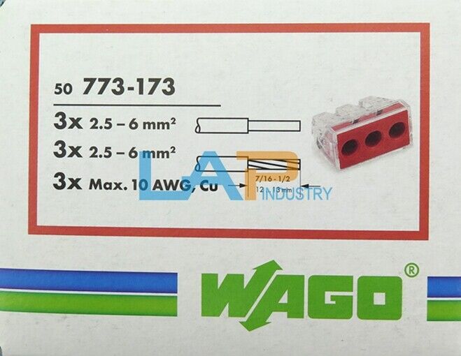 50pcs WAGO Terminal Connector 773-173 - Reliable Electrical Connectors - WAGO