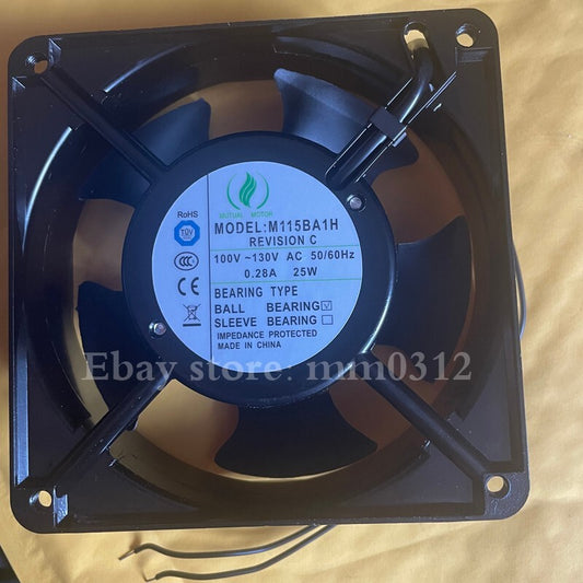 1pcs  MUTUALMOTOR M115BA1H 100-130V 0.28A 25W 12CM metal industrial cooling fan