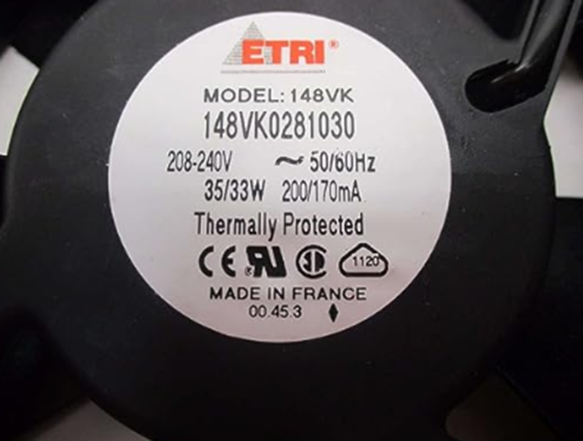 NEW ETRI Metal Frame Fan 148VK0281030 – 208-240V - ETRI