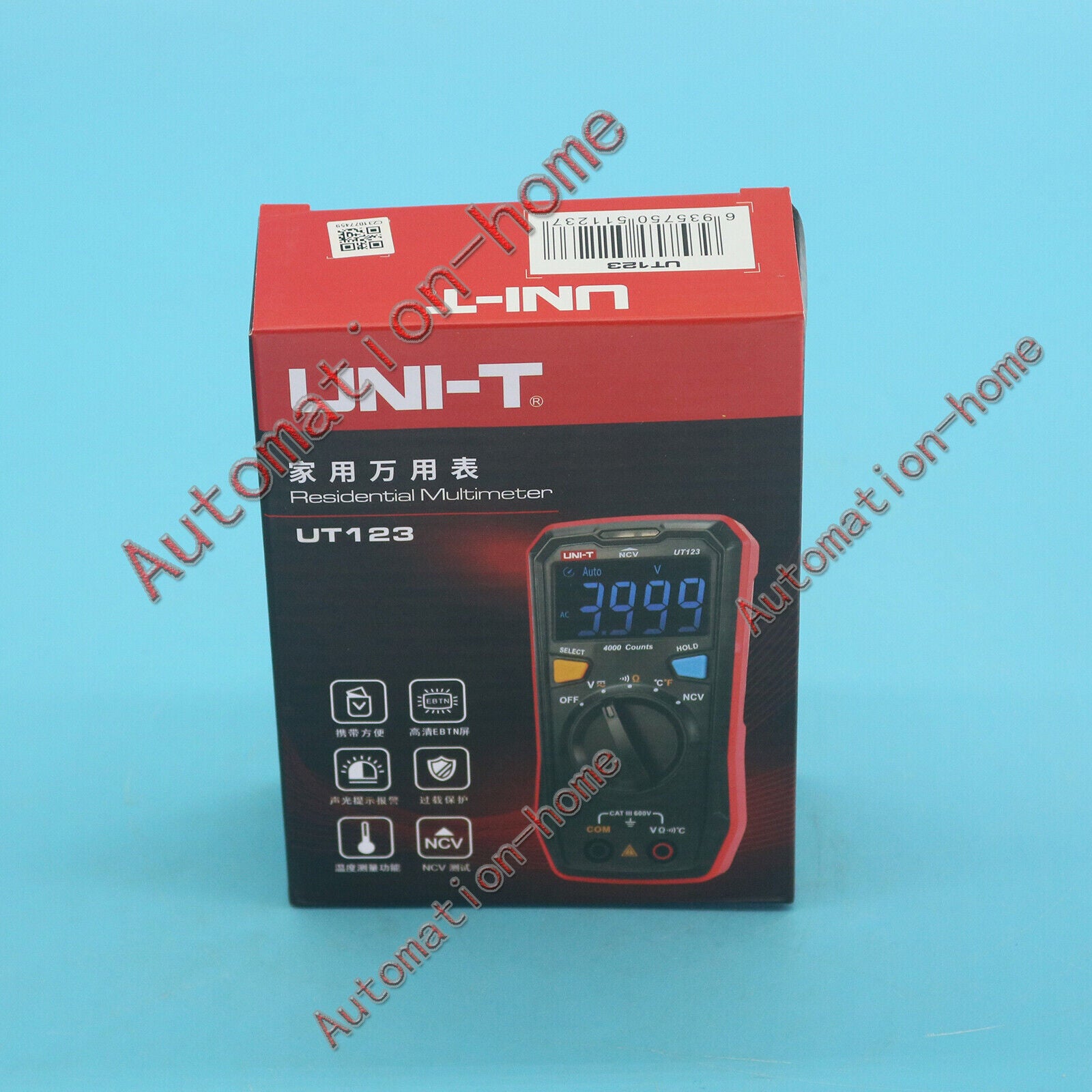 new one UNI-T  UT123 Mini Digital Multimeter Auto Range Data hold AC DC VoltMeter