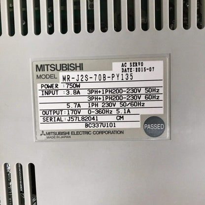 MITSUBISHI MRJ2S70BPY135 AC Servo Driver - MITSUBISHI