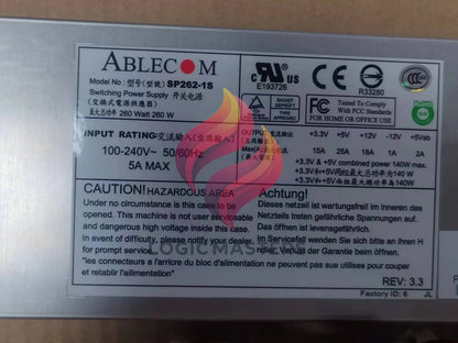 SUPERMICRO ABLECOM SP262-1S 260W 1U MULTI-OUTPUT SWITCHING POWER SUPPLY PWS-0055