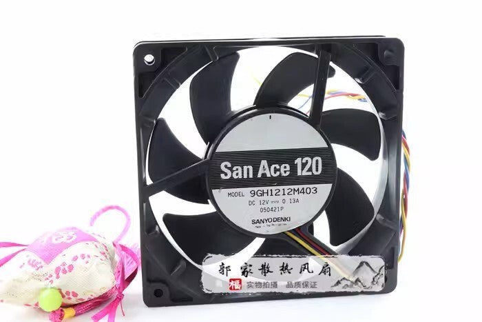 Sanyo 9GH1212M403 DC12V 0.13A 12CM 3-Wire Dual Ball Ball Mute Cooling Fan