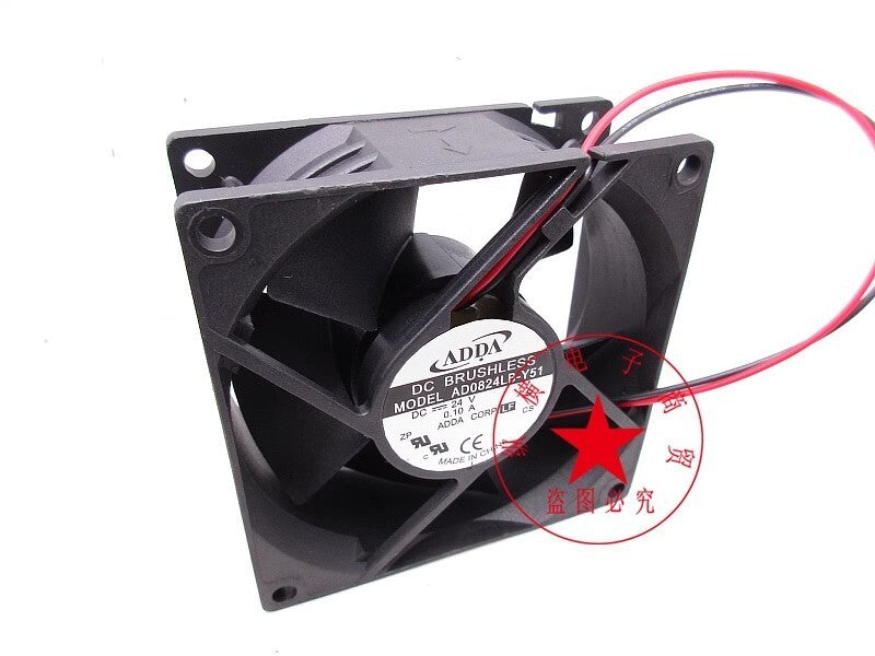ADDA AD0824LB-Y51 80*80*32MM DC24V 0.10A 8CM 2-wire cooling fan