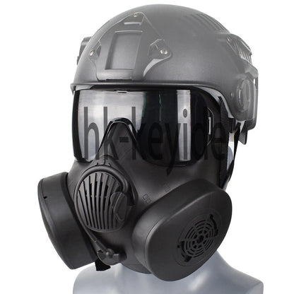 M50 Double Fan Gas Mask Hunting CS Tactical Military Protective Full Face Mask
