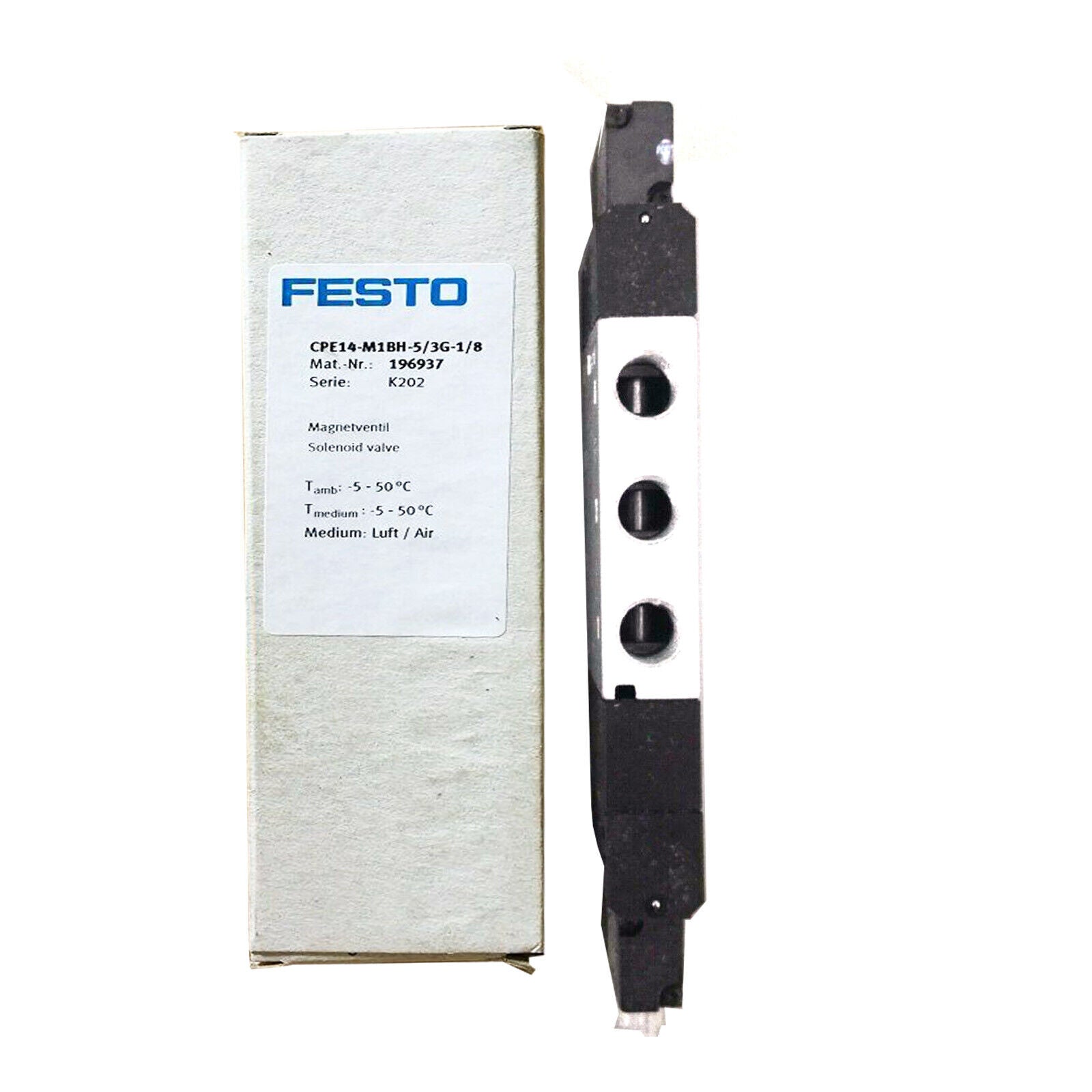 new  FESTO CPE14-M1BH-5 3G-1/8 196937 Solenoid Valve