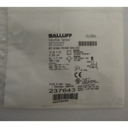 ONE BALLUFF BES M12ME-PSC40B-S04G-003 Proximity Switch - BALLUFF