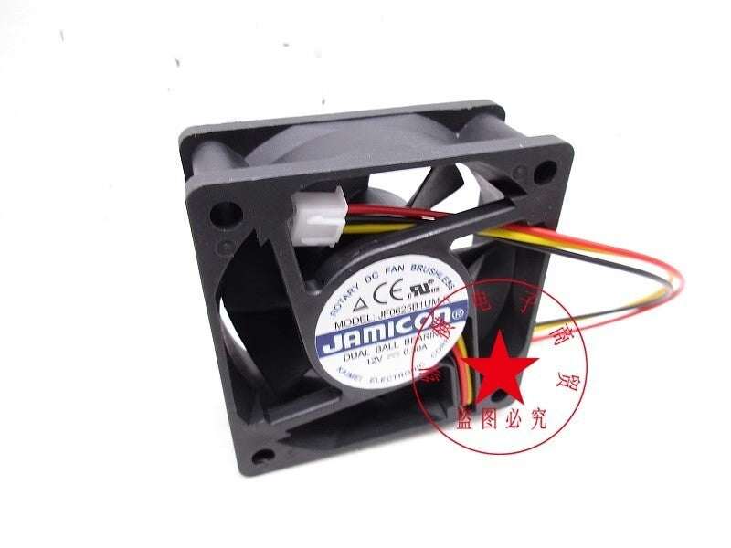 JAMICON JF0625B1UM-R DC12V 0.30A 3-Pin Cooling Fan