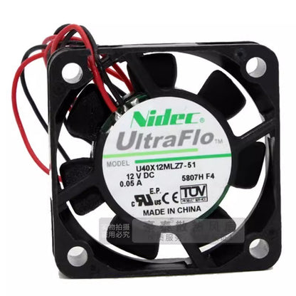 NIDEC U40X12MLZ7-51 4010 DC12V 0.05A 2-Wire Silent Cooling Fan