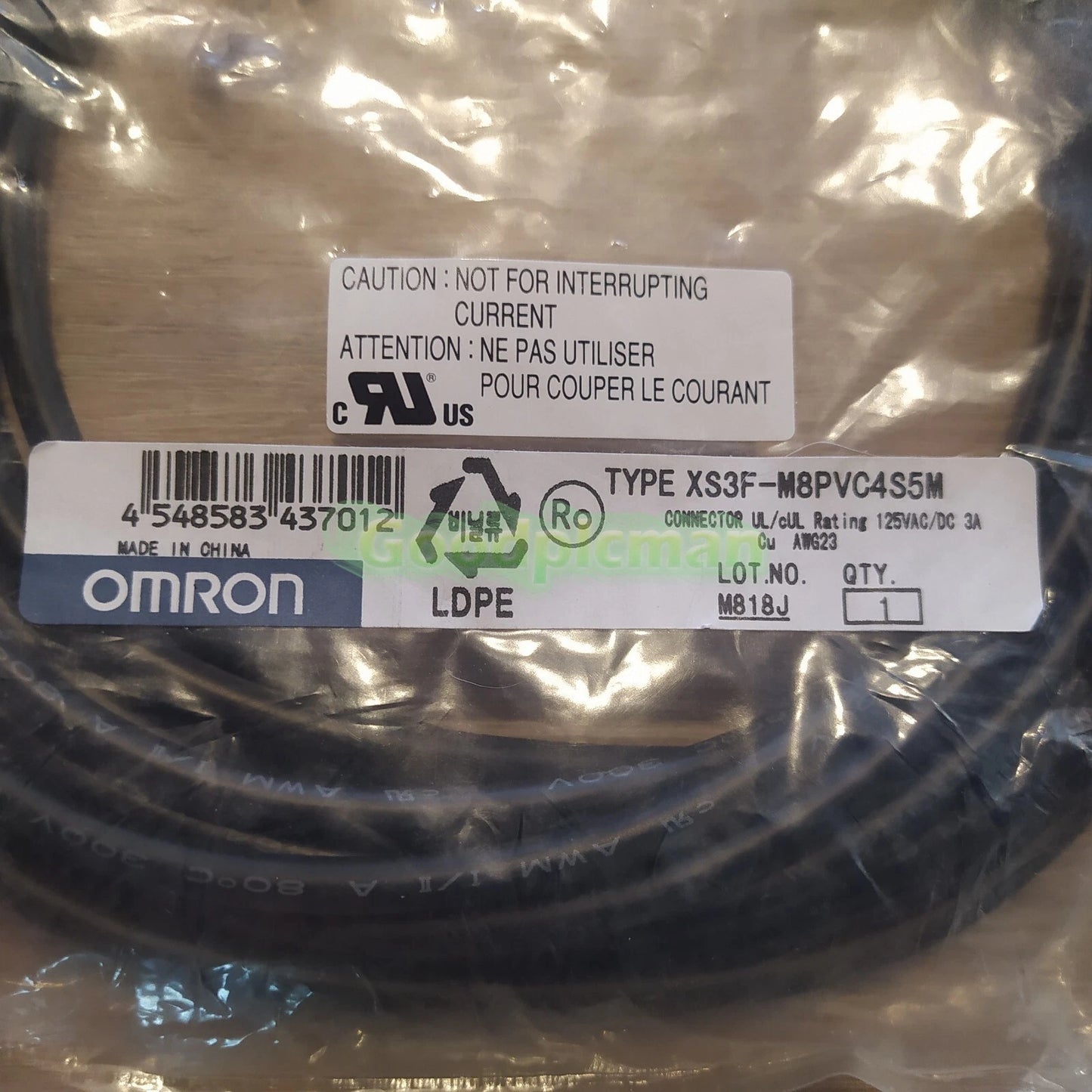 1PC Omron XS3F-M8PVC4S5M CABLE 5M XS3FM8PVC4S5M