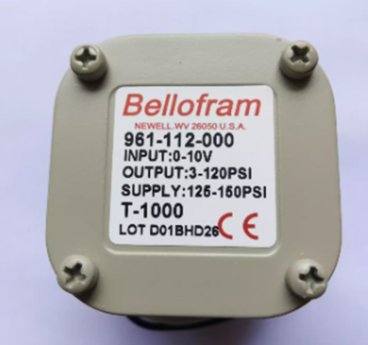 new  BELLOFRAM 961-112-000 T-1000 Electrical Proportional Valve Converter BELLOFRAM