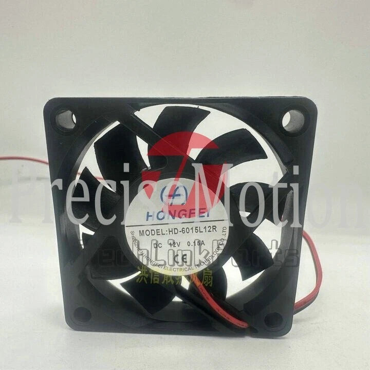 1 PCS HONGFEI Fan HD-6015L12R DC12V 0.15A 6CM 6015 2 WIRE cooling fan