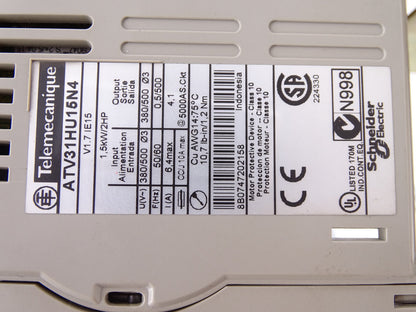 Télémecanique ATV31HU15N4 Drive (Used) - TÉLÉMECANIQUE