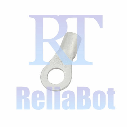 100Pcs RNB5.5-5 Bare Ring Tongue Type Non Insulated Terminals for AWG 12-10 Wire