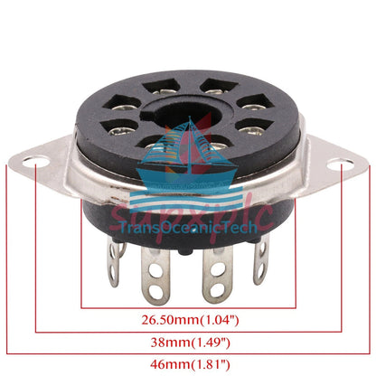 5PCS 8pin Bakelite Octal Valve Tube Socket For EL34 6V6 6L6 KT88 Chassis Mount