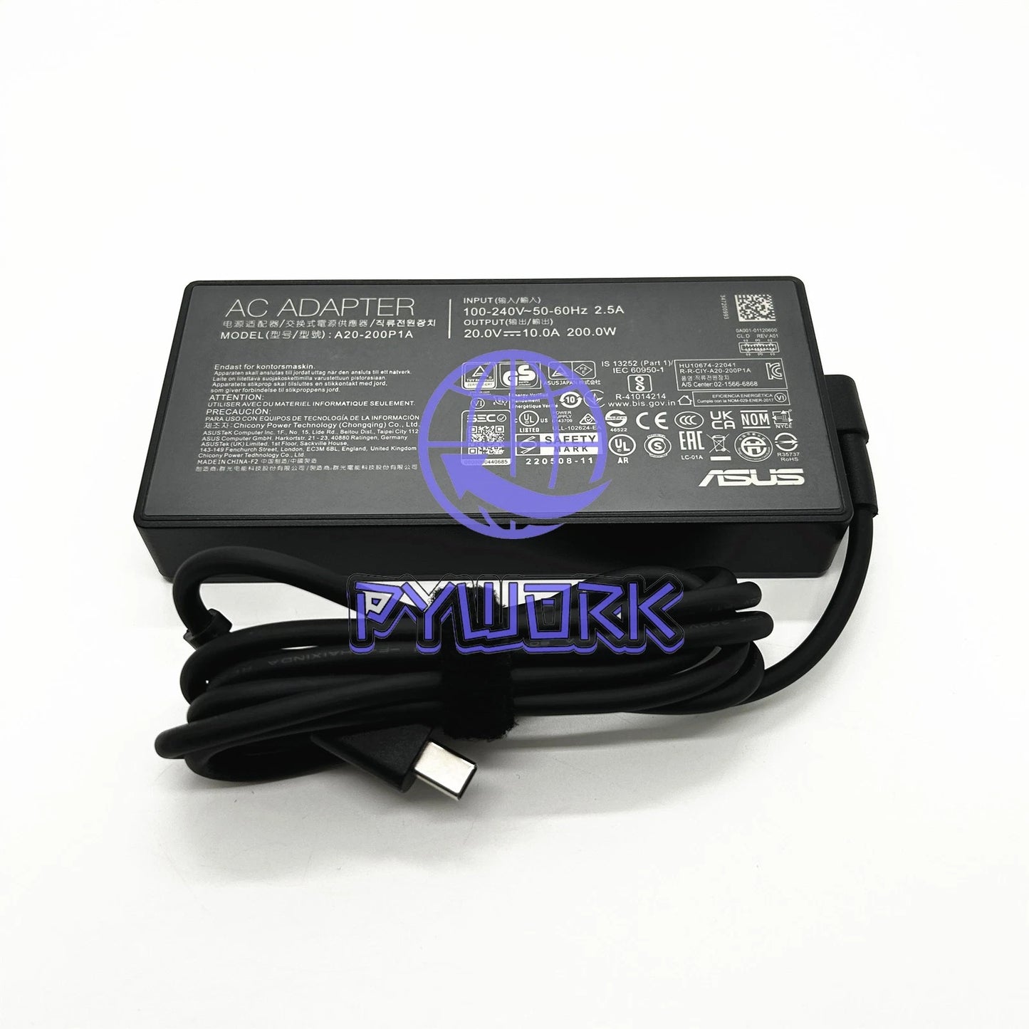 ASUS A20-200P1A 200W 20V 12A AC Adapter Charger Proprietary Rectangular-